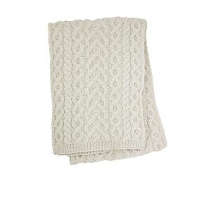 9947 Women's Irish Knitted Wool Soft Heart Pattern Scarf 9.5x60 (x4942-nat)